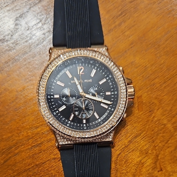 Michael Kors Black and Gold Chronograph Watch - Picture 1 of 10